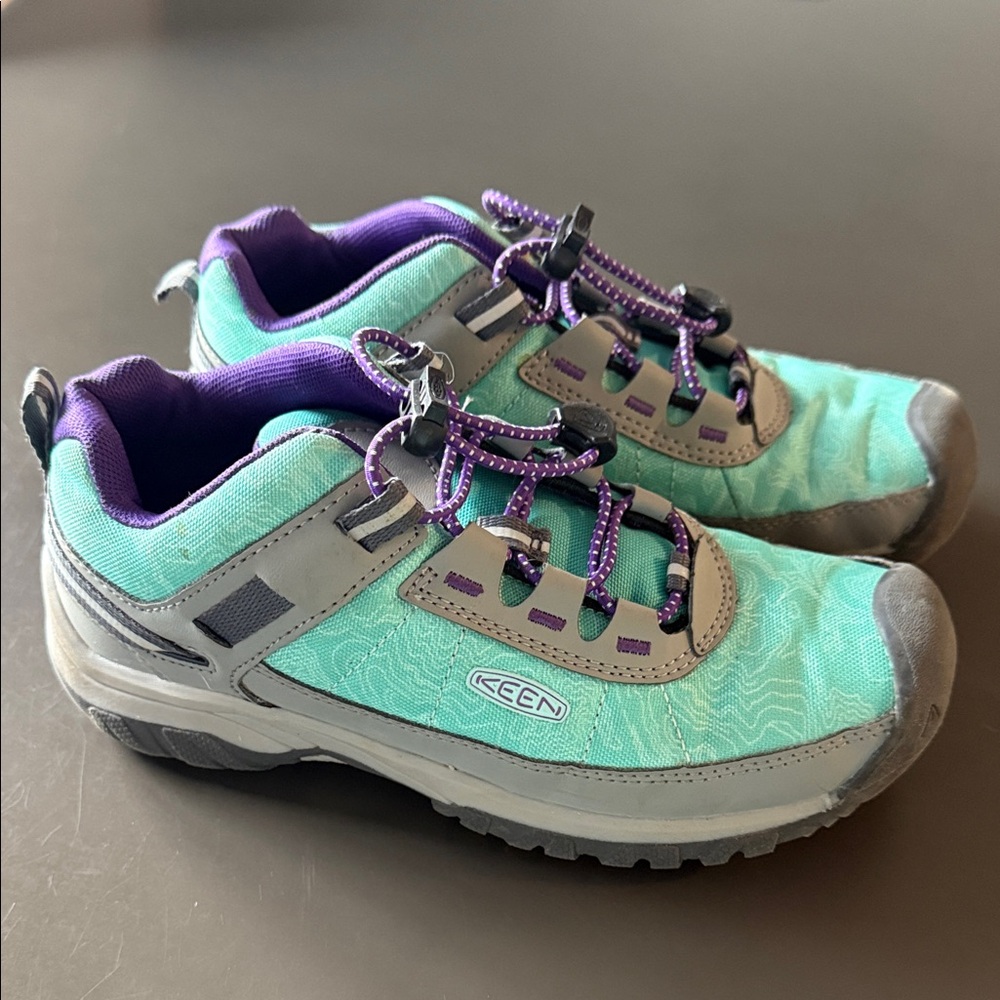 Keen Kids Teal and Purple Waterproof Hiking Shoe - Picture 2 of 6